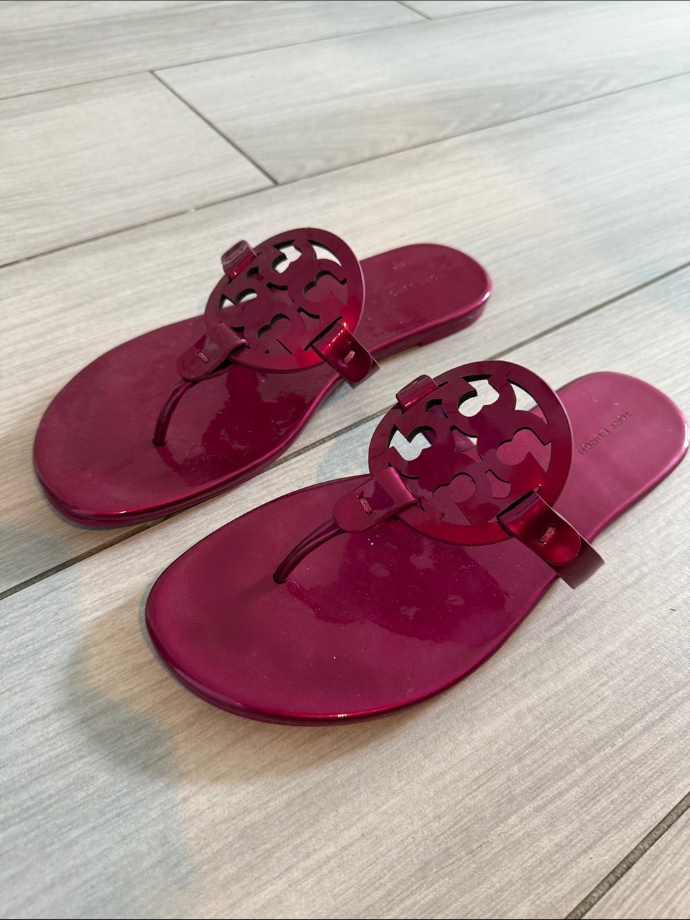 Tory Burch Miller Patent Leather Sandals - Hot Pink - Picture 3 of 5